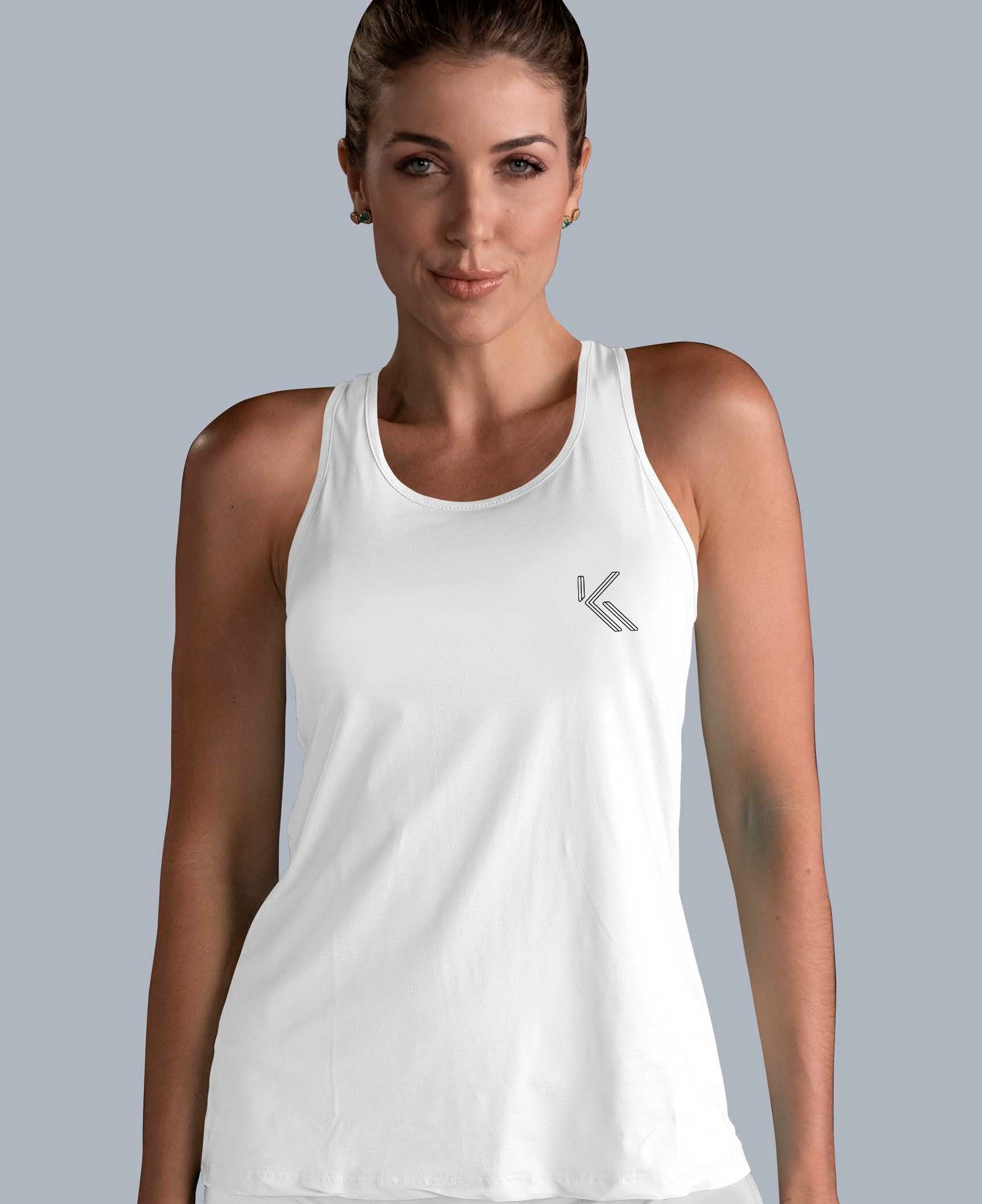 Polera blanca sin mangas sales